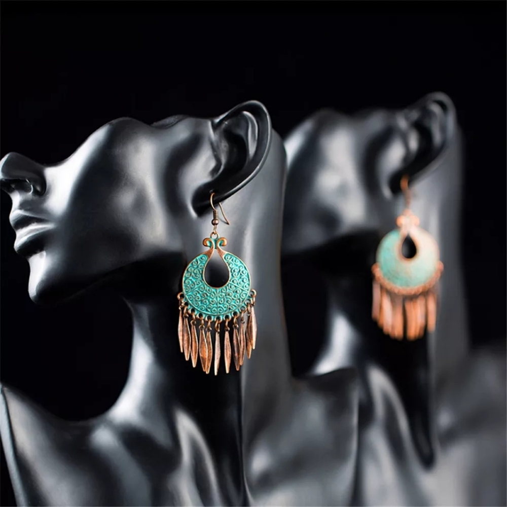 Green Resin "Dreamcatcher" Feather Dangle Earrings